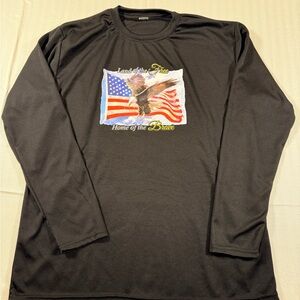 American Patriot Long Sleeve T-Shirt, Eagle Flag Design Sz Large Lightweight